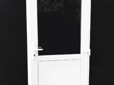 białe drzwi PVC 100x200 podwójna wzmocniona szyba, panel -1