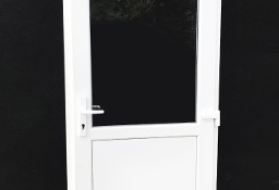 białe drzwi PVC 100x200 podwójna wzmocniona szyba, panel 