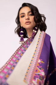 Indyjska chusta szal fiolet wzór kolorowa hidżab hijab dupatta etno boho-2