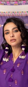 Indyjska chusta szal fiolet wzór kolorowa hidżab hijab dupatta etno boho-3