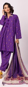 Indyjska chusta szal fiolet wzór kolorowa hidżab hijab dupatta etno boho-4