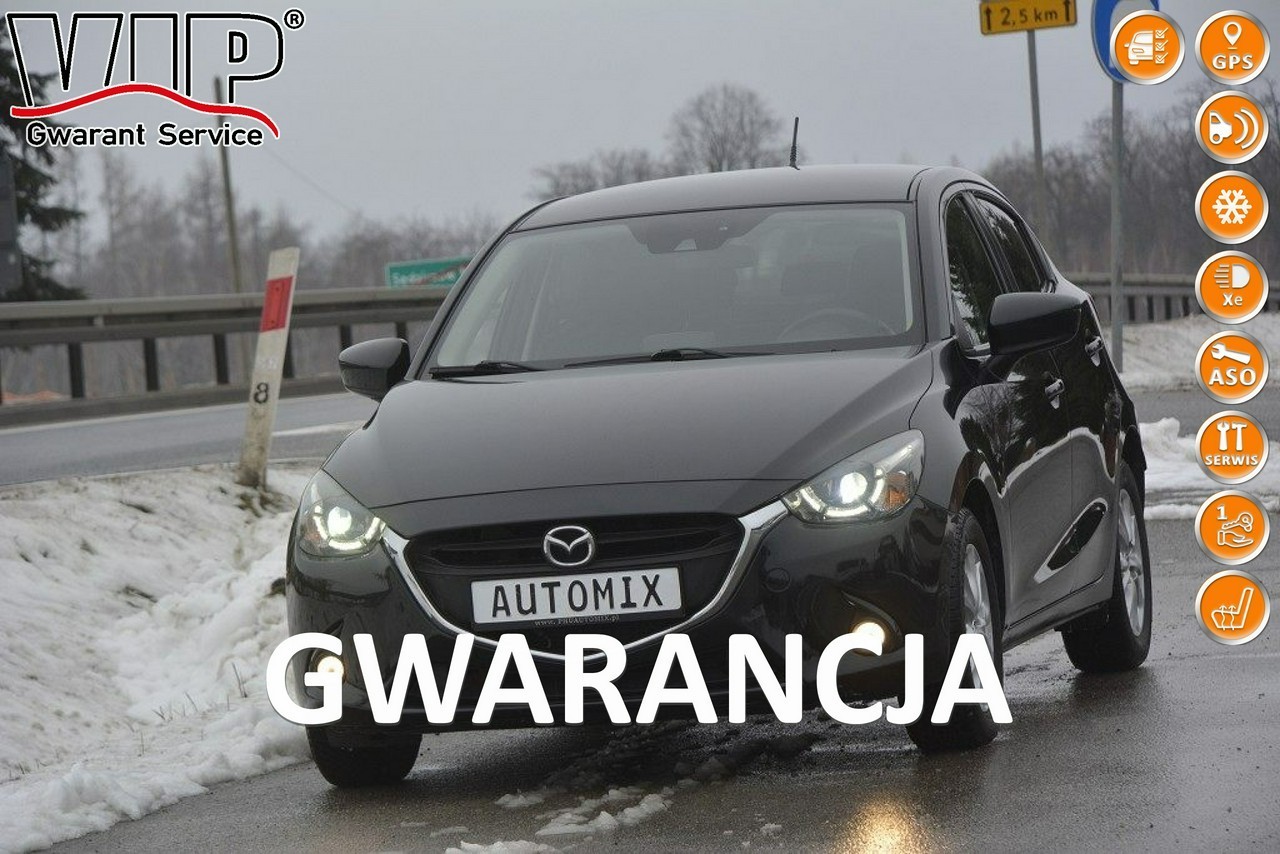 Mazda 2 IV 1.5D gwarancja przebiegu bezwypadkowy nawigacja PDC full led