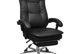 vidaXL Regulowane krzesło biurowe z podnóżkiem czarne242893