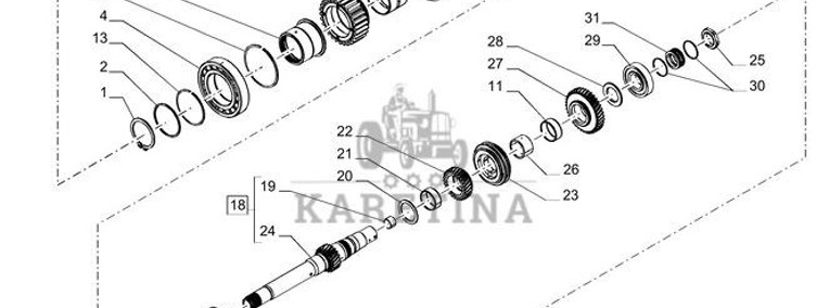 New Holland T6070 Wałek 610.5mm l 84152252-1