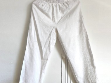 Białe spodnie bawełniane M 38 boho bohemian hippie rybaczki luźne-1