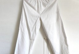 Białe spodnie bawełniane M 38 boho bohemian hippie rybaczki luźne