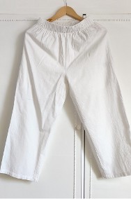 Białe spodnie bawełniane M 38 boho bohemian hippie rybaczki luźne-2