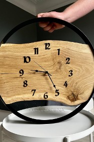 Drewniany zegar ścienny, nowoczesny, loft - pełna personalizacja-2