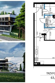 Apartament - trzypokojowy - 63,44 m2 - Miła Resort-2