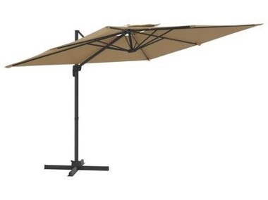 vidaXL Wiszący parasol z podwójną czaszą, kolor taupe, 300x300 cm-1