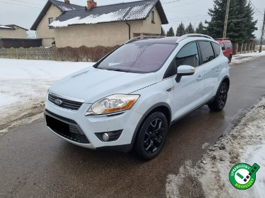 Ford Kuga I 2.0 TDCI Titanium / Biała perła / Panorama / Navi / Skóra / 2x PDC-1