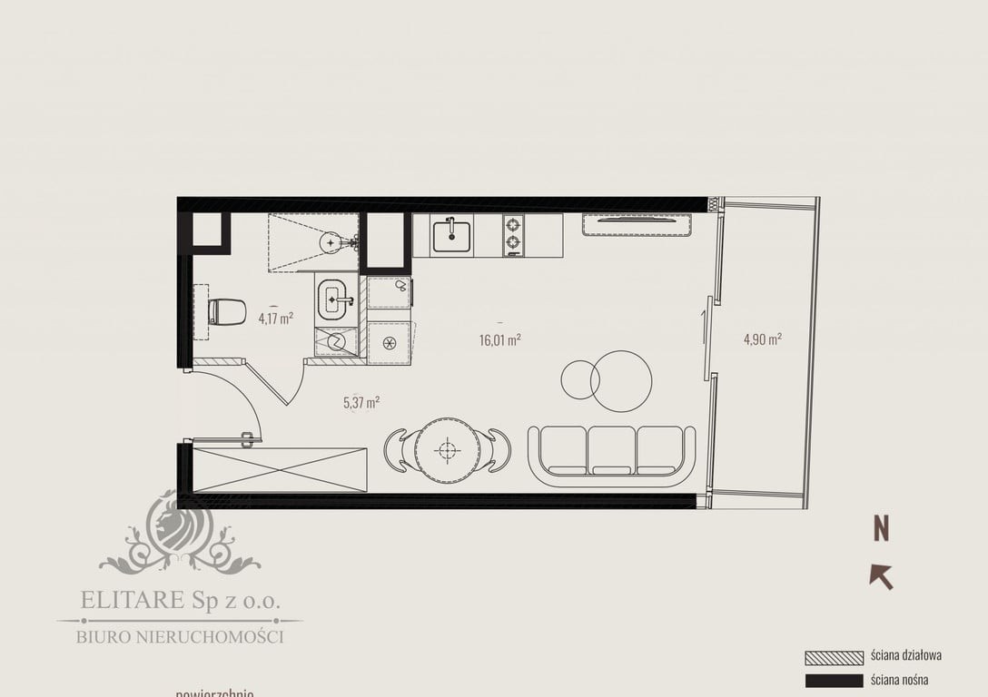 Apartament 25,55 m², 1 pokojowe obok Rynku/ Wrocław - Widok 4