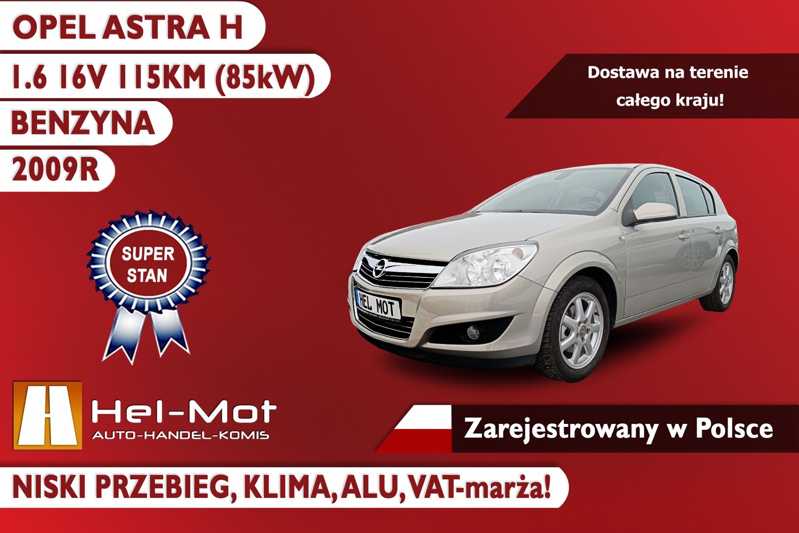 Opel Astra H Klima, Alu, Zrejestrowana w Polsce!