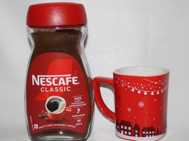 Kawa rozpuszczalna Nescafe classic 200g + kubek czerwony zimowy Boże Narodzenie-1