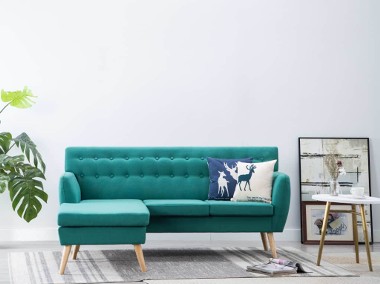 vidaXL Sofa z leżanką, obita tkaniną, 171,5 x 138 x 81,5 cm, zielona247023-1