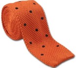 Krawat z dzianiny wzór w groszki knit