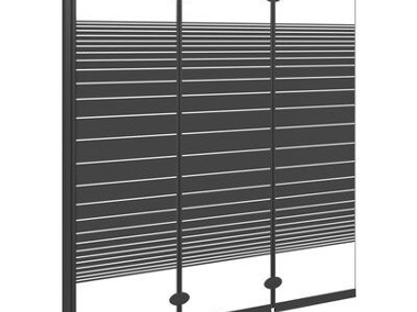 vidaXL Składany parawan nawannowy, 3 panele, 130x130 cm, ESG, czarny-1