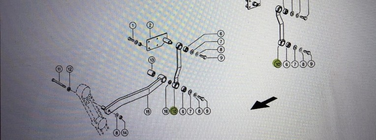 Dżwignia Kierująca Claas Mega 370-340 Nr kat. części prawa 000 542 208 0-1