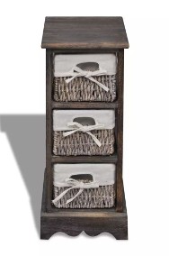 vidaXL Drewniana szafka z 3 koszykami, brązowa240799-2