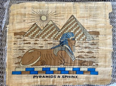Obraz papirus Piramidy i Sfinks Egipt-1