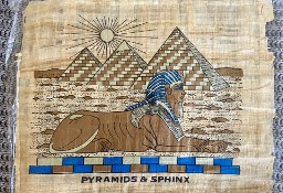 Obraz papirus Piramidy i Sfinks Egipt