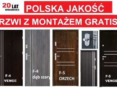 Drzwi wejściowe ZEWNĘTRZNE do mieszkania w bloku metalowe drewniane polskie-1