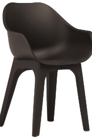 vidaXL Krzesła ogrodowe z podłokietnikami, 2 szt., brązowe, plastik 45615-2
