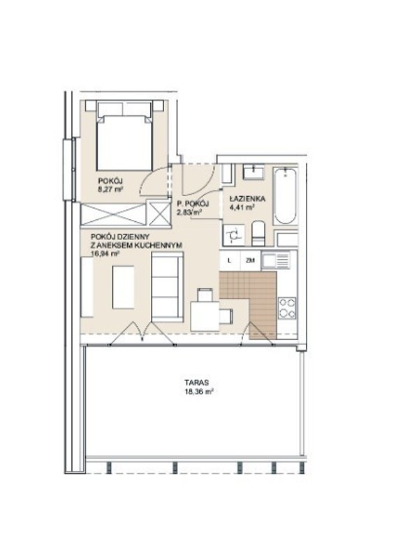2 pokoje |Taras 18 m²| Gotowe do odbioru | Blisko do centrum - Ansicht 6