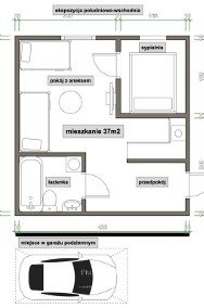 Pokój z aneksem + sypialnia| miejsce parkingowe| U-2