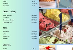 Cyfrowe menu lodziarni do własnej personalizacji