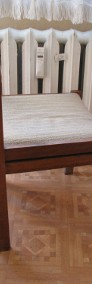 Stare, solidne, drewniane krzesła tapicerowane PRL 3 szt  -3