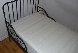 Łóżko IKEA metalowe, regulowane, czarne z materacem IKEA Sultan 80x200