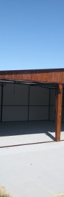 Garaż drewnopodobny 6x5m + 3m  blaszak wiata dwuspadowy-4
