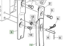 John Deere 6430 Premium Płytka Mocowanie Wzmocnienie Blok Wahliwy L77565 L100865 L100868