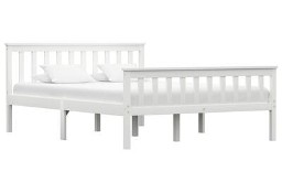 vidaXL Rama łóżka, biała, lite drewno sosnowe, 140 x 200 cmSKU:283217