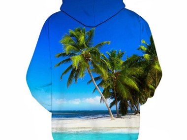 bluza z kapturem 3d trójwymiarowa nadruk plaża palmy-1
