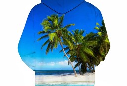 bluza z kapturem 3d trójwymiarowa nadruk plaża palmy