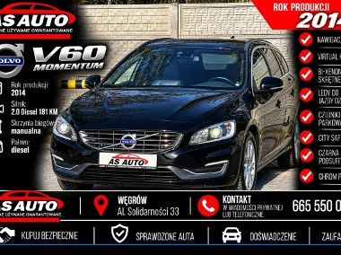 Volvo V60 I 2,0D4 181KM Momentum/Ledy/Xenon/Skóry/Navi/PDC/Serwis/-1