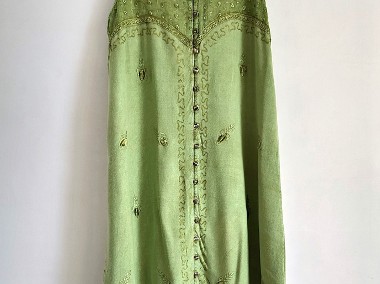 Sukienka vintage zielona boho hippie bohemian etno wiskoza na lato-1