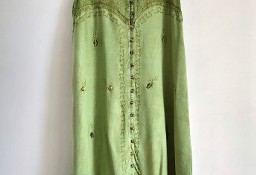 Sukienka vintage zielona boho hippie bohemian etno wiskoza na lato