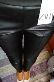 (40/L) ZARA/ Skórzane spodnie/ legginsy/ rurki z Madrytu/ NOWE-2