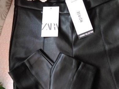 (40/L) ZARA/ Skórzane spodnie/ legginsy/ rurki z Madrytu/ NOWE-1