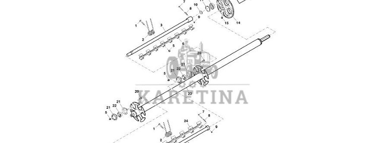 John Deere 960 - Zespół belki kol. DC216685 (Podbieracz)-1