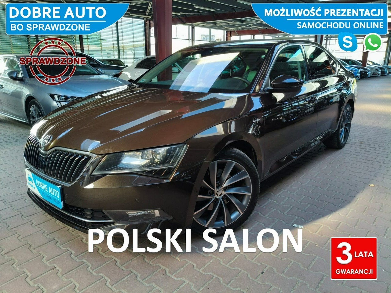 Skoda Superb III 2.0 220KM DSG L&K Skóra,Wentyl./GrzaneFotele,El.Klapa,MartwePoleFV23