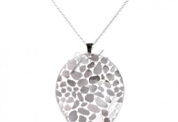 Srebrny naszyjnik owalne ażurowe koło - Piękna włoska biżuteria