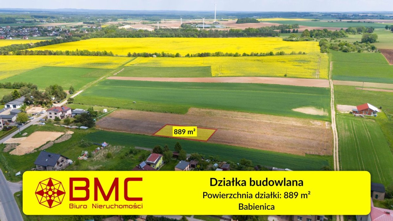 Działka budowlana Babienica 889 m², Woźniki
