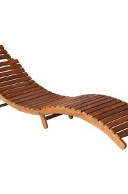 vidaXL Ogrodowy leżak ze stolikiem i poduszką, lite drewno akacjowe-2