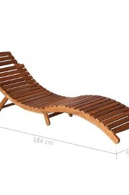 vidaXL Ogrodowy leżak ze stolikiem i poduszką, lite drewno akacjowe-3