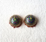 Duże kolczyki indyjskie jhumki jhumka orient dzwonki etno boho bohemian kolorowe