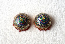 Duże kolczyki indyjskie jhumki jhumka orient dzwonki etno boho bohemian kolorowe